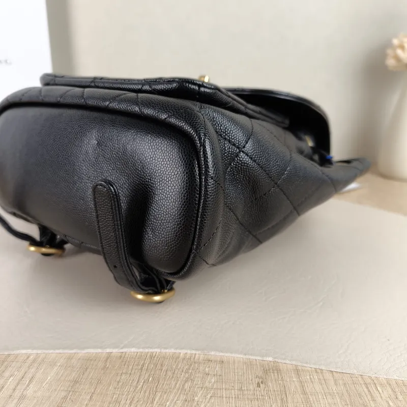 Chanel Backpack Backpack Black Grained Calfskin Small 19 × 9.5 × 21.5 cm — detail view 11 of 11
