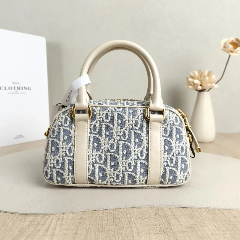 DIOR Top Handle Bag D-Vibe East-West Bowling Bag Blue mini20.5 × 7 × 12 cm — cover view 5 of 5