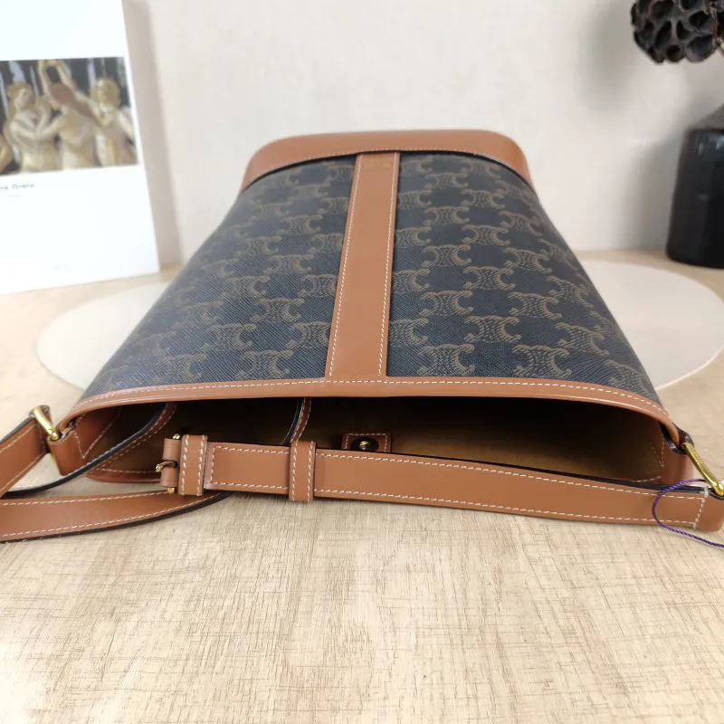 CELINE Crossbody Bag Triomphe Bucket Bag Monogram PVC Small 22 × 13 × 26 cm — detail view 7 of 10