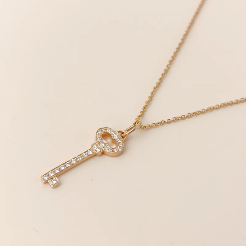Tiffany&Co. Necklace Keys Collection Pavé Diamond Necklace Rose Gold Diamond18KR ose Gold One Size 40cm — cover view 7 of 11