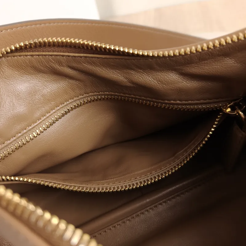 PRADA Shoulder Bag Aimée Brown Calfskin 31 × 9.5 × 18 cm — detail view 1 of 12