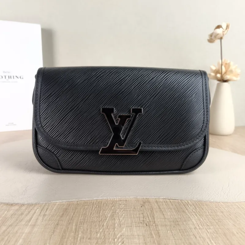 Louis Vuitton Shoulder Bag BUCI Black Epi Embossed Calfskin One Size 24.5 × 9 × 15.5 cm