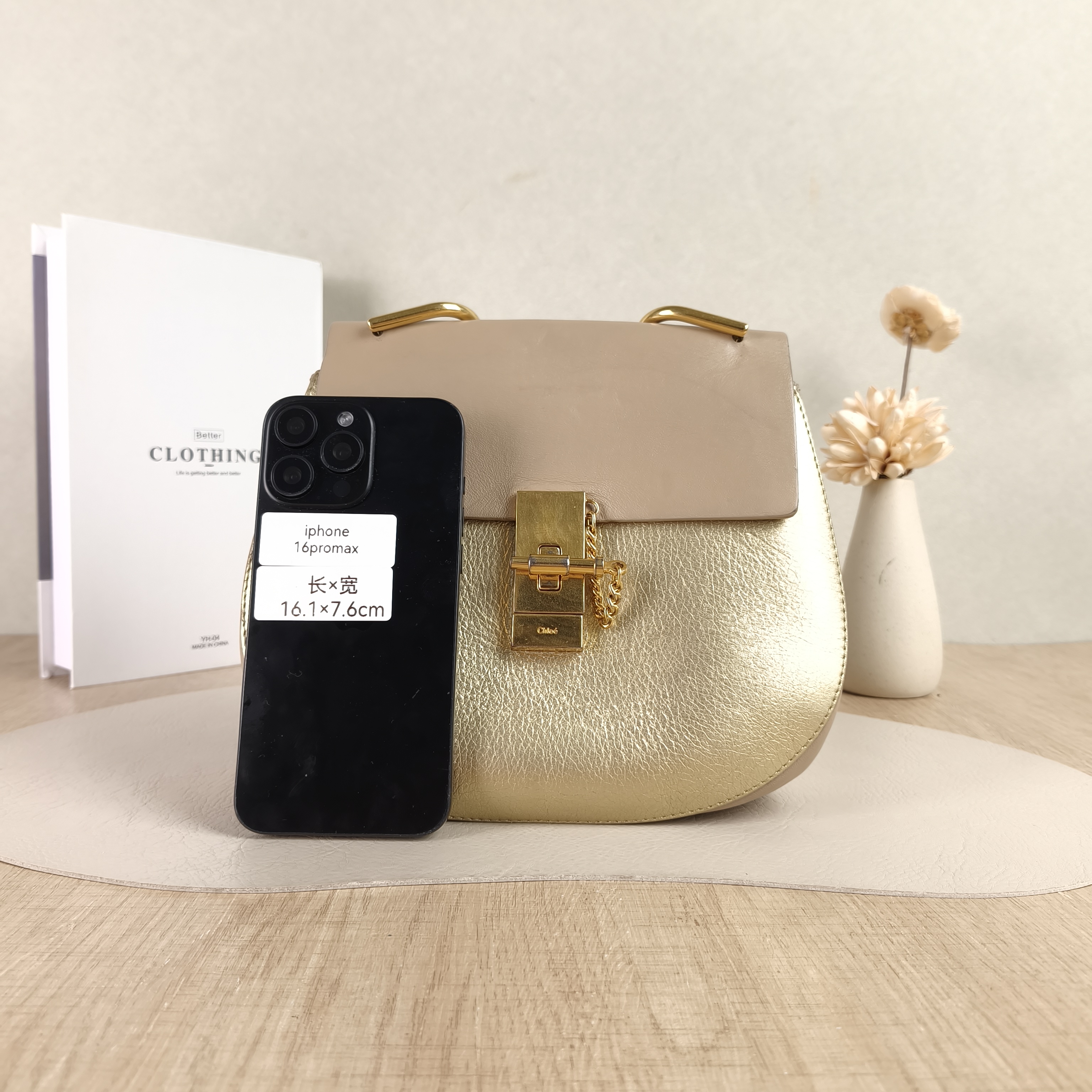 Chloé Crossbody Bag Crossbody Bag Gold Calfskin One Size23 × 7 × 21 cm — cover view 5 of 5