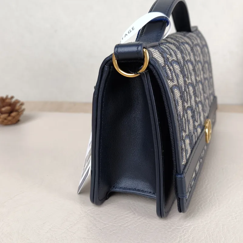 DIOR Crossbody Bag 30Montaigne Cigale Top Handle Crossbody Bag Blue Canvas One Size 20.5 × 5 × 11 cm — detail view 10 of 14