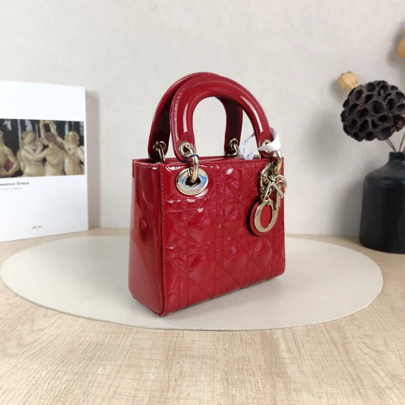 DIOR Crossbody Bag Lady Lady Dior Bag Red Patent Leathermini17 × 7 × 15 cm — cover view 4 of 5