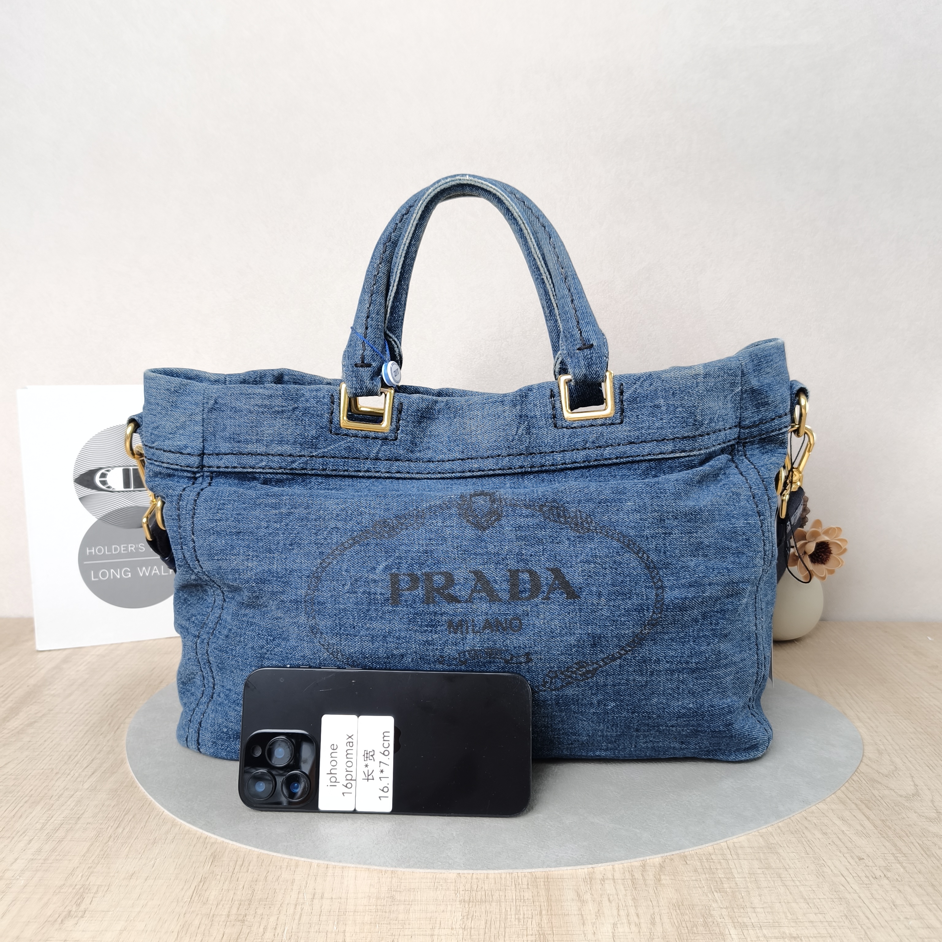 PRADA Top Handle Bag Tote Bag Blue One Size37 × 15 × 26 cm — cover view 2 of 5