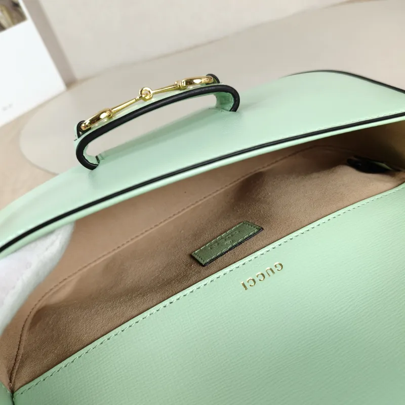 GUCCI Crossbody Bag Horsebit 1955 Horsebit Small Green Calfskin Small 24 × 5.5 × 13 cm — detail view 2 of 11