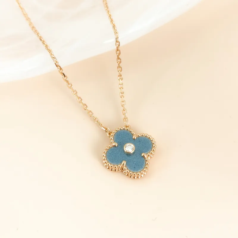 Van Cleef & Arpels Necklace Alhambra Alhambra Collection Necklace 26 Grey 18KY ellow Gold Diamond Vintage Small 42cm — cover view 4 of 10