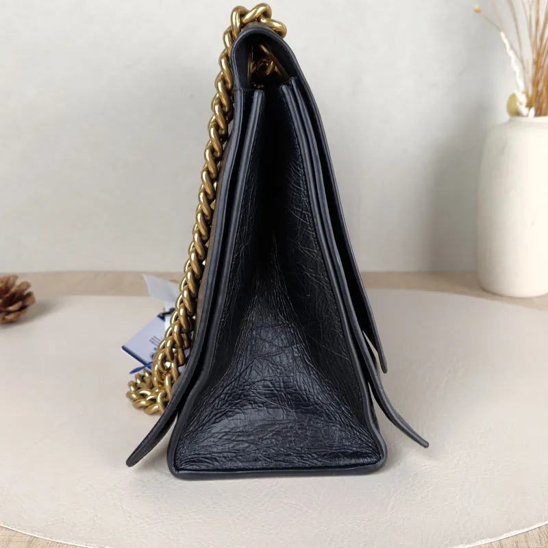 BALENCIAGA Shoulder Bag CRUSH Chain Bag Black CC alfskin Medium30 × 13 × 20 cm — detail view 12 of 12