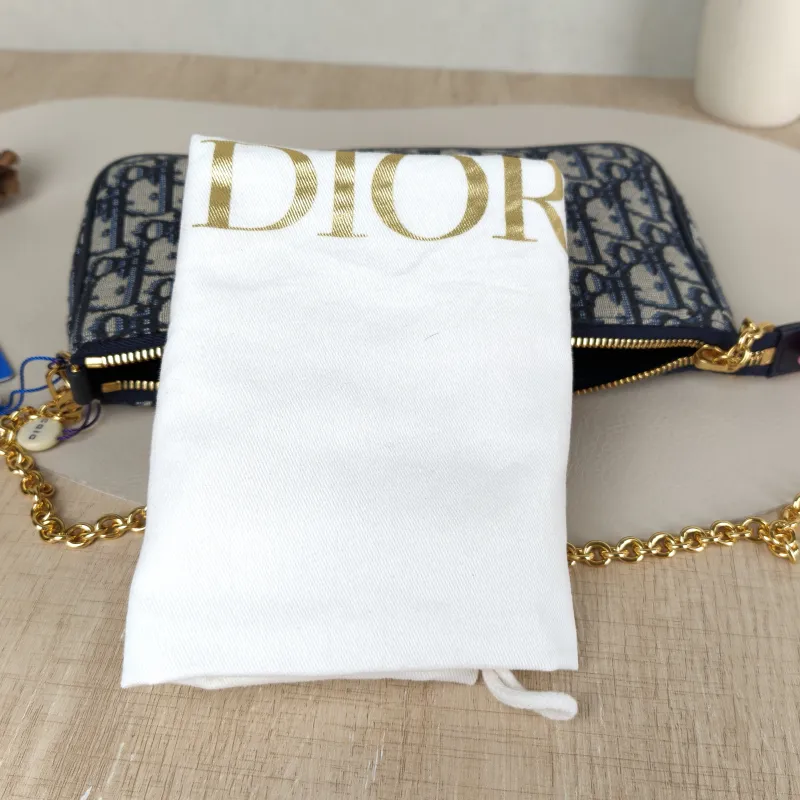 DIOR Shoulder Bag 30 Montaigne Blue Canvas One Size 21.5 × 3 × 12 cm — detail view 5 of 11