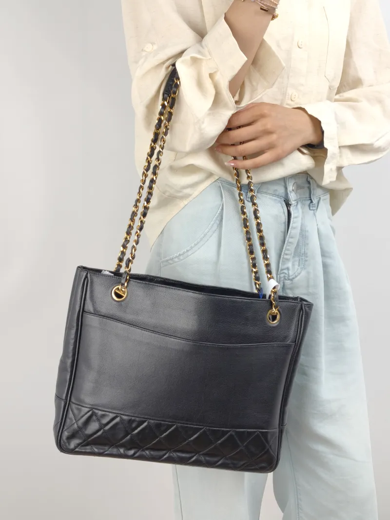 Chanel Shoulder Bag tote Black Calfskin One Size 31 × 6 × 25 cm 0 — on-model view 1 of 2