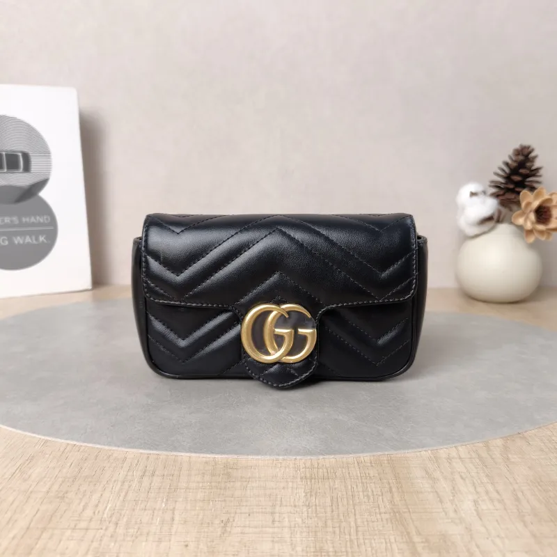 GUCCI Crossbody Bag GG Marmont Mini Marmont Mini Black Calfskinmini16.5 × 4.5 × 9.5 cm