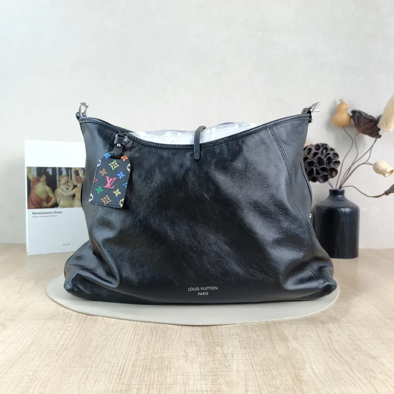Louis Vuitton Crossbody Bag Carryall Vibe Black · Multicolore SL ambskin Medium 39 × 15 × 30 cm
