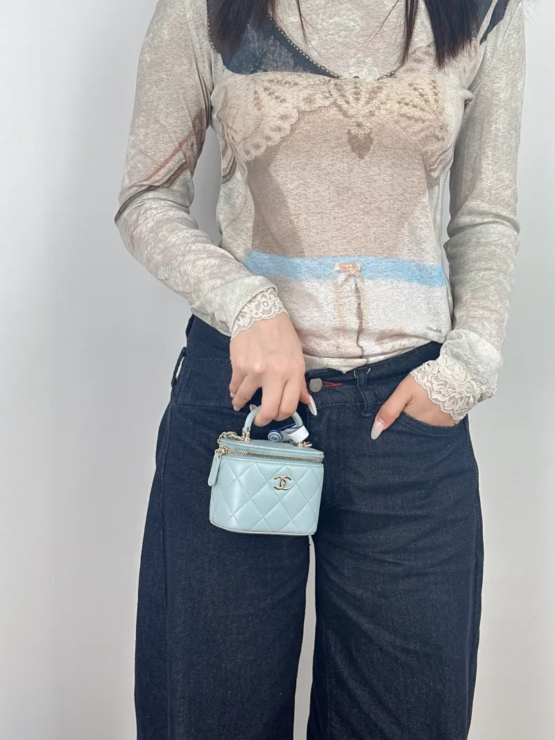 Chanel Crossbody Bag Edition Blue Lambskin One Size10 × 7 × 9 cm — on-model view 2 of 2