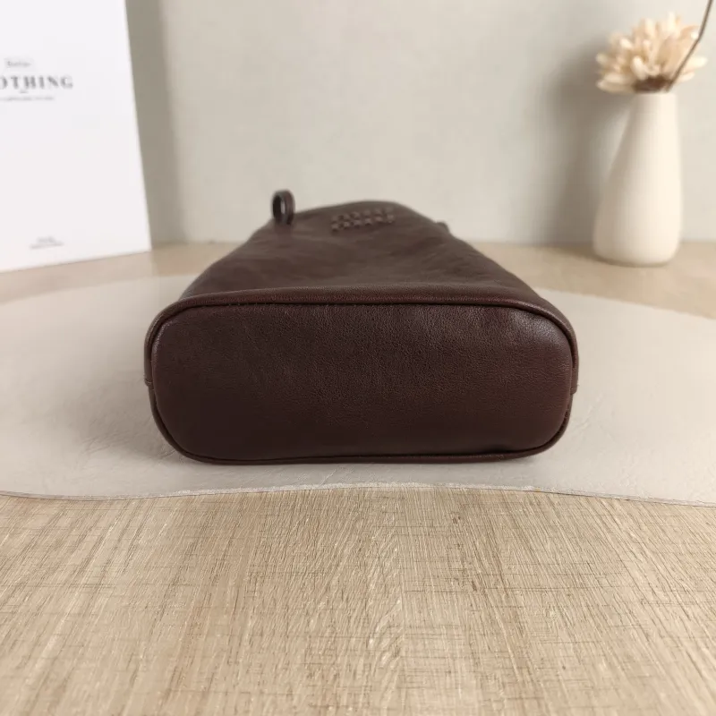 Miumiu Crossbody Bag logo Brown Lambskin One Size 14 × 6 × 16.5 cm — cover view 5 of 6