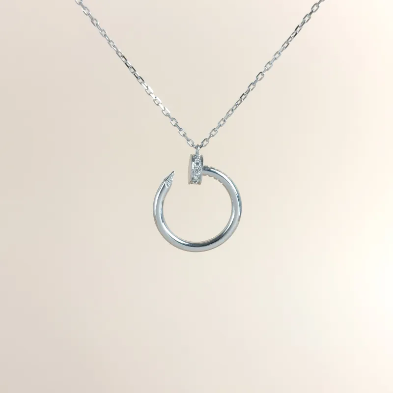 CARTIER Necklace Juste un Clou Necklace White Gold Diamond18KW hite Gold One Size 40cm