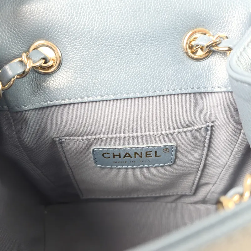 Chanel Backpack duma Blue Grained Calfskin Small 18 × 9.5 × 19 cm — detail view 3 of 10