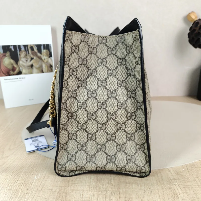 GUCCI Shoulder Bag Padlock Tote Black Monogram PVC 35 × 14 × 23.5 cm — detail view 1 of 10