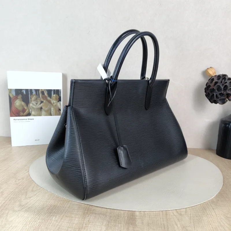 Louis Vuitton Top Handle Bag Marly Black Epi Embossed Calfskin Medium 34 × 13 × 27 cm — cover view 6 of 6