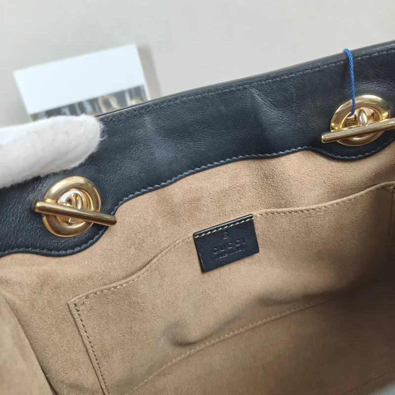GUCCI Shoulder Bag Padlock Tote Black Monogram PVC Medium 26 × 10 × 18 cm — detail view 9 of 9