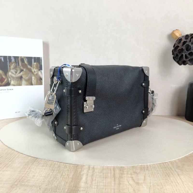 Louis Vuitton Crossbody Bag Side Trunk Box Black Calfskin Medium 23.5 × 8.5 × 16 cm — cover view 3 of 5