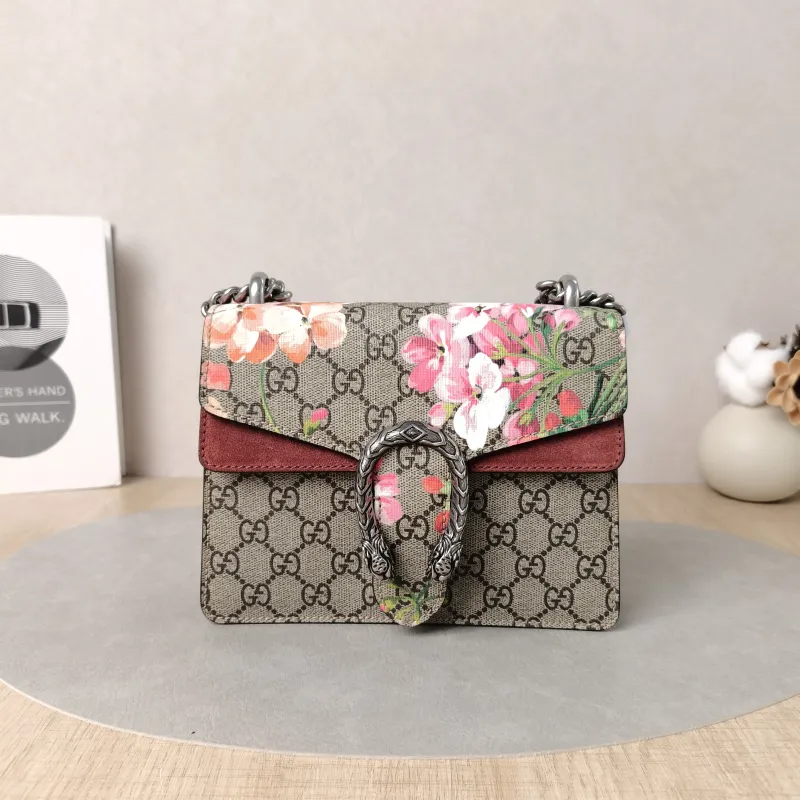 GUCCI Crossbody Bag Dionysus Monogram PVC Mini 20 × 5 × 15.5 cm
