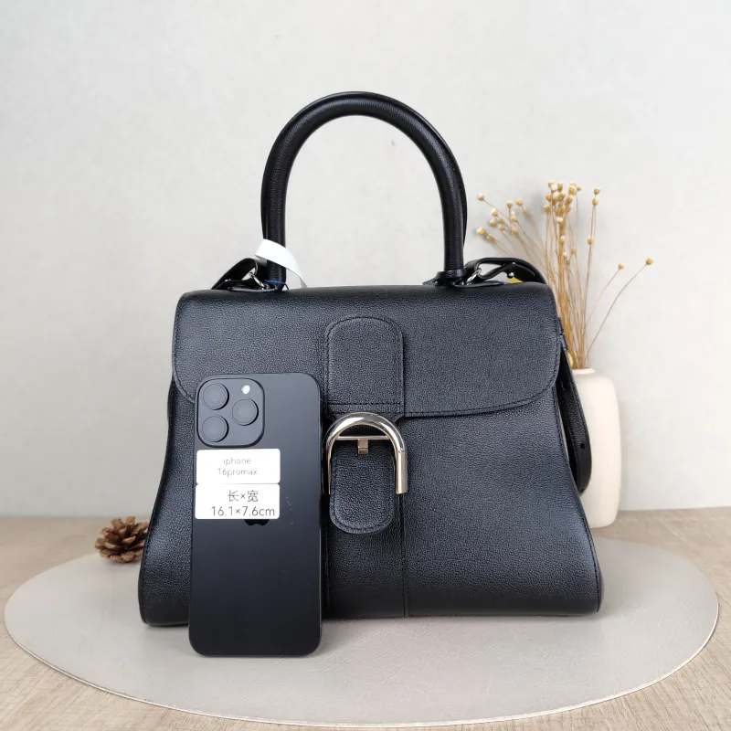 DELVAUX Top Handle Bag Brillant Black Calfskin Medium 29 × 15 × 22 cm — cover view 3 of 5