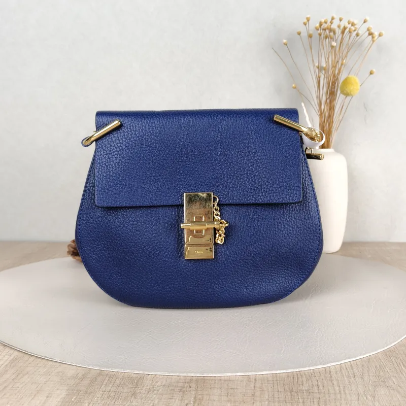 Chloé Crossbody Bagdrew Blue Calfskin One Size23 × 8 × 21 cm