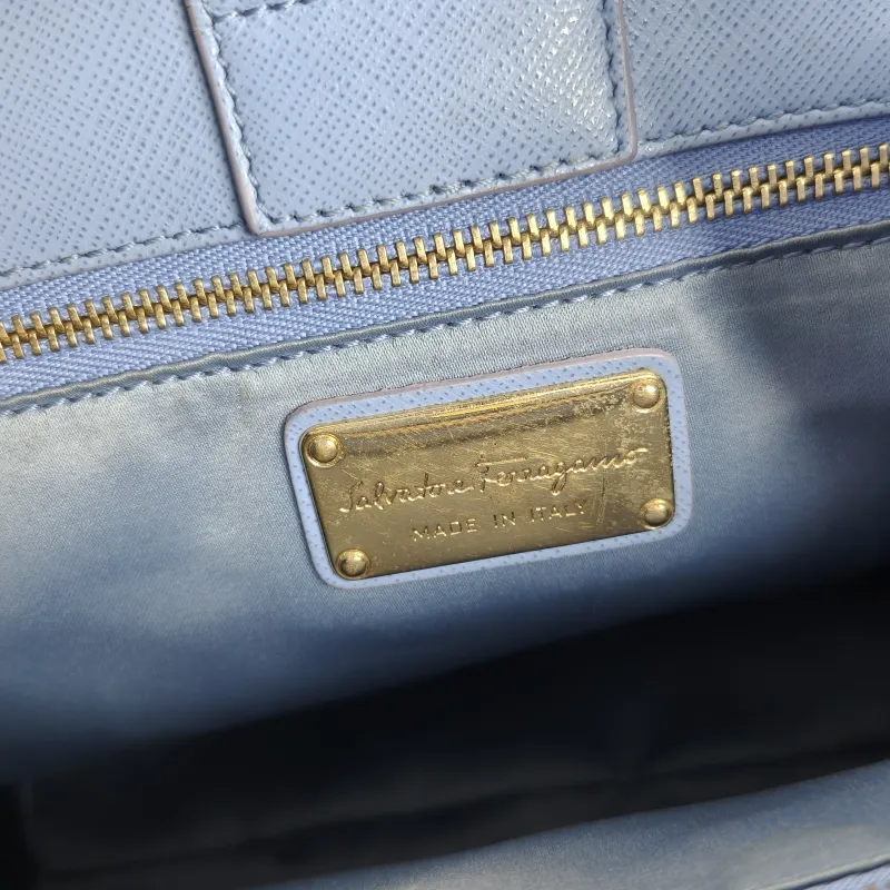 FERRAGAMO Shoulder Bag Tote Bag Blue Calfskin One Size20 × 14 × 20 cm — detail view 7 of 14