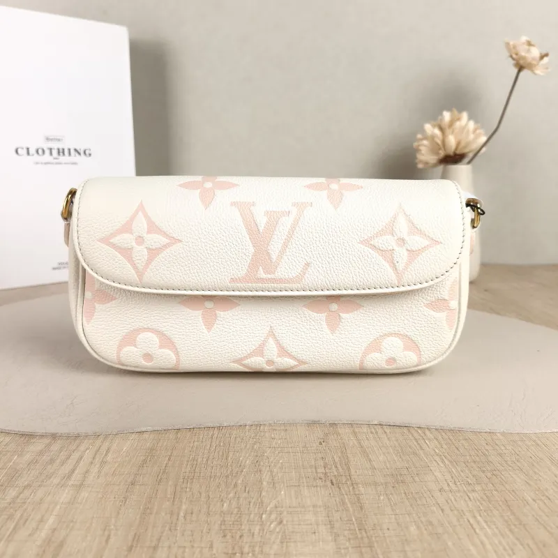 Louis Vuitton Crossbody Bag IVY White · Pink Monogram Empreinte Embossed Calfskin Small 23.5 × 4.3 × 12 cm