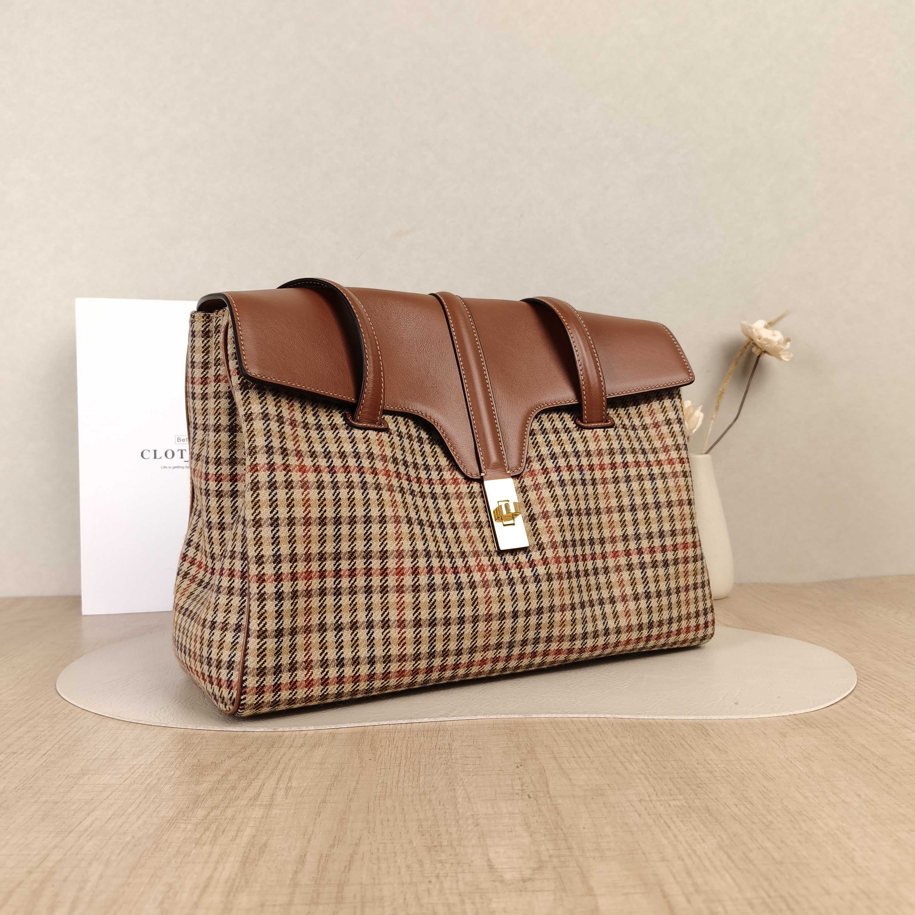 CELINE Shoulder Bag Soft 16Shoulder Bag Brown Canvas Medium32 × 15 × 24 cm — cover view 2 of 5