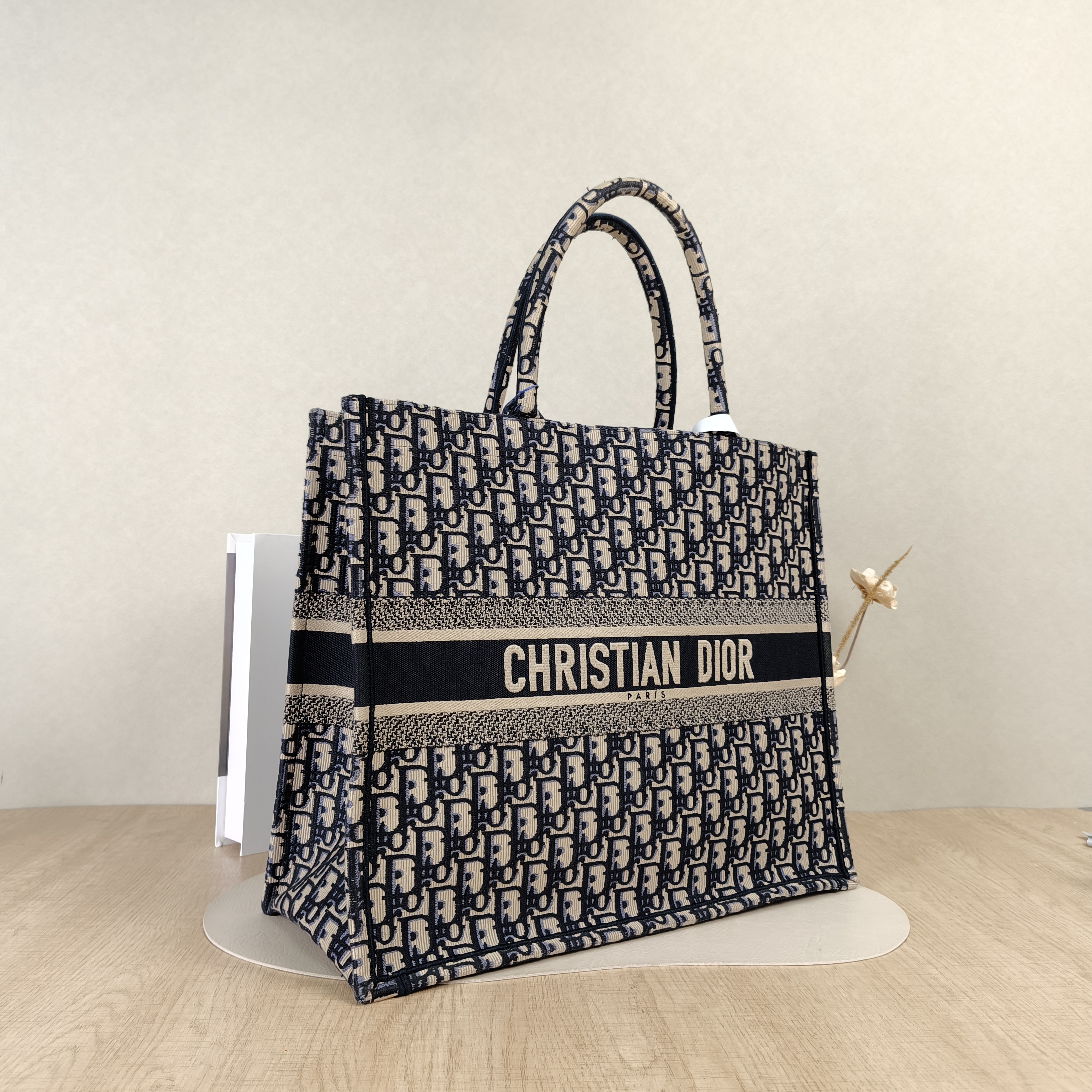 DIOR Top Handle Bag Book Tote Blue Canvas Large42 × 18.5 × 35 cm — cover view 4 of 4