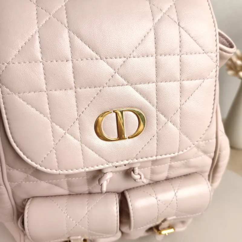 DIOR Backpack Caro Shoulder Bag Pink SL ambskin Medium 23 × 12.5 × 26.5 cm — detail view 10 of 11