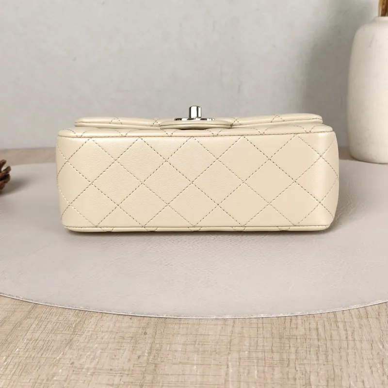 Chanel Crossbody Bag Classic Flap Large Mini CF Mini Beige Lambskin mini 20 × 6 × 12 cm — cover view 2 of 6
