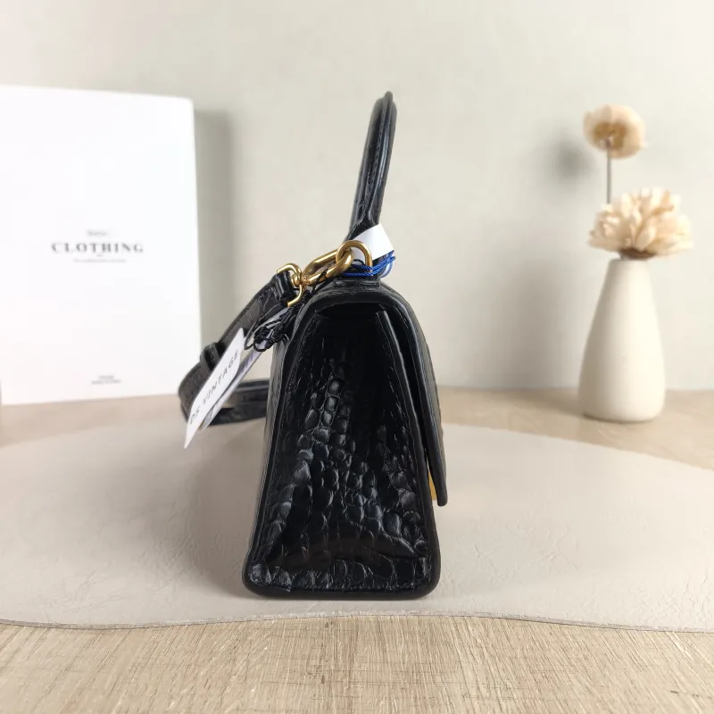 BALENCIAGA Crossbody Bag Hourglass Hourglass Bag Black Calfskin XS 19 × 8 × 13 cm — detail view 1 of 9