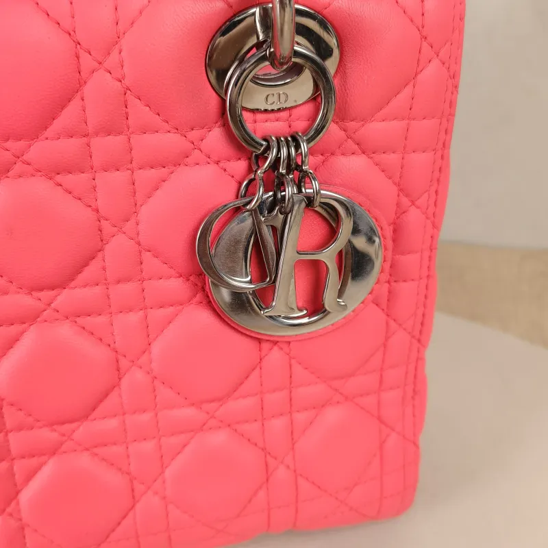 DIOR Top Handle Bag Lady Lady Dior Bag Pink Lambskin24 × 12 × 21 cm — detail view 6 of 25