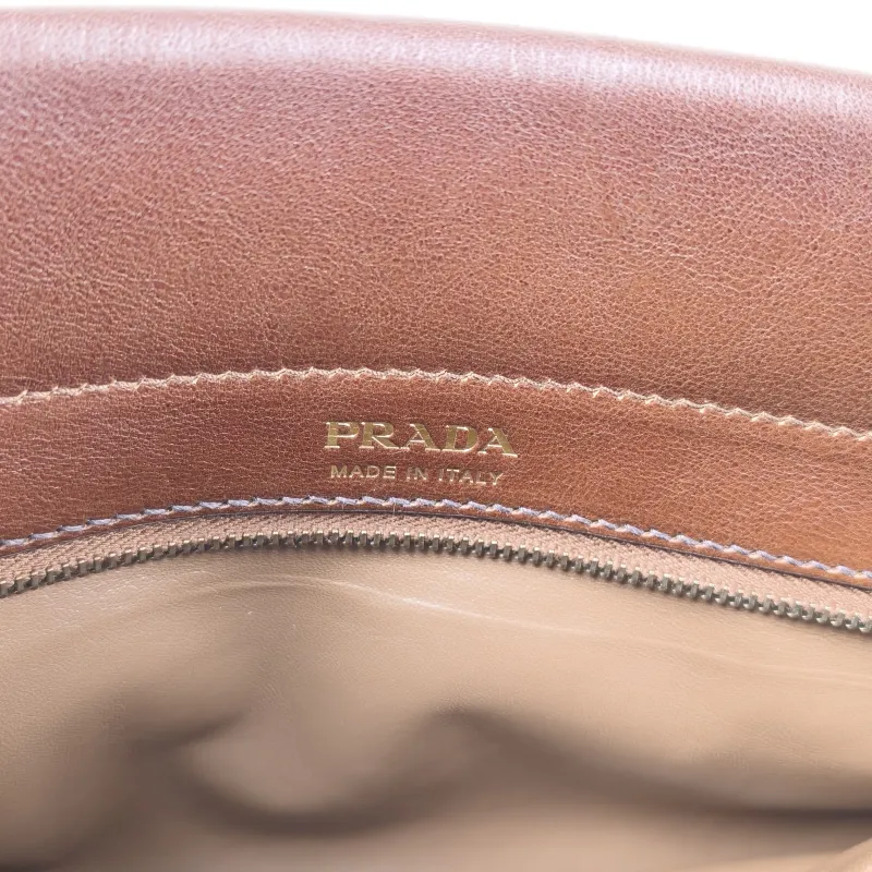 PRADA Shoulder Bag Shoulder Bag Brown Calfskin One Size 32 × 12 × 15 cm — detail view 5 of 12