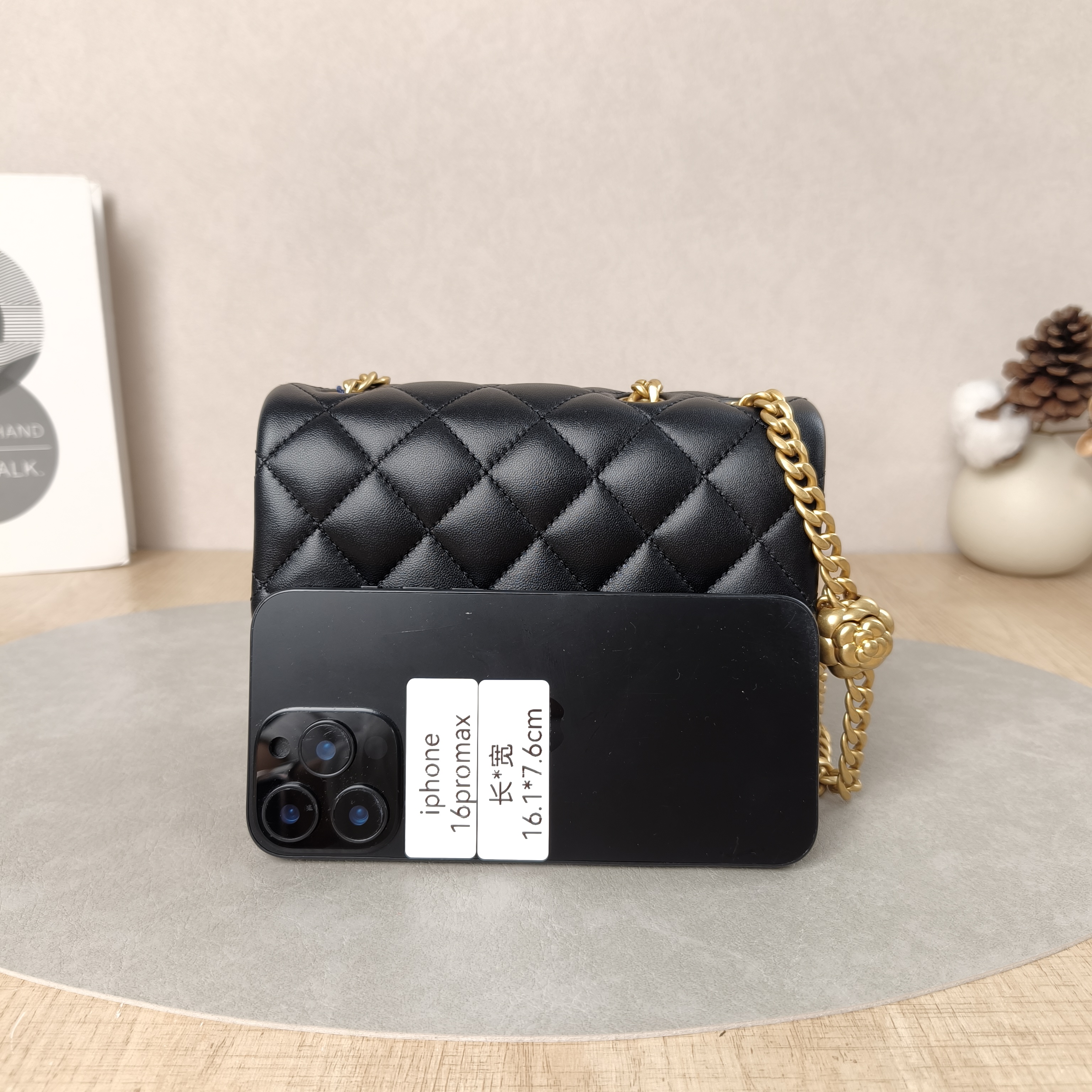 Chanel Crossbody Bag23ss Black Lambskinmini17 × 8 × 12 cm — cover view 3 of 5