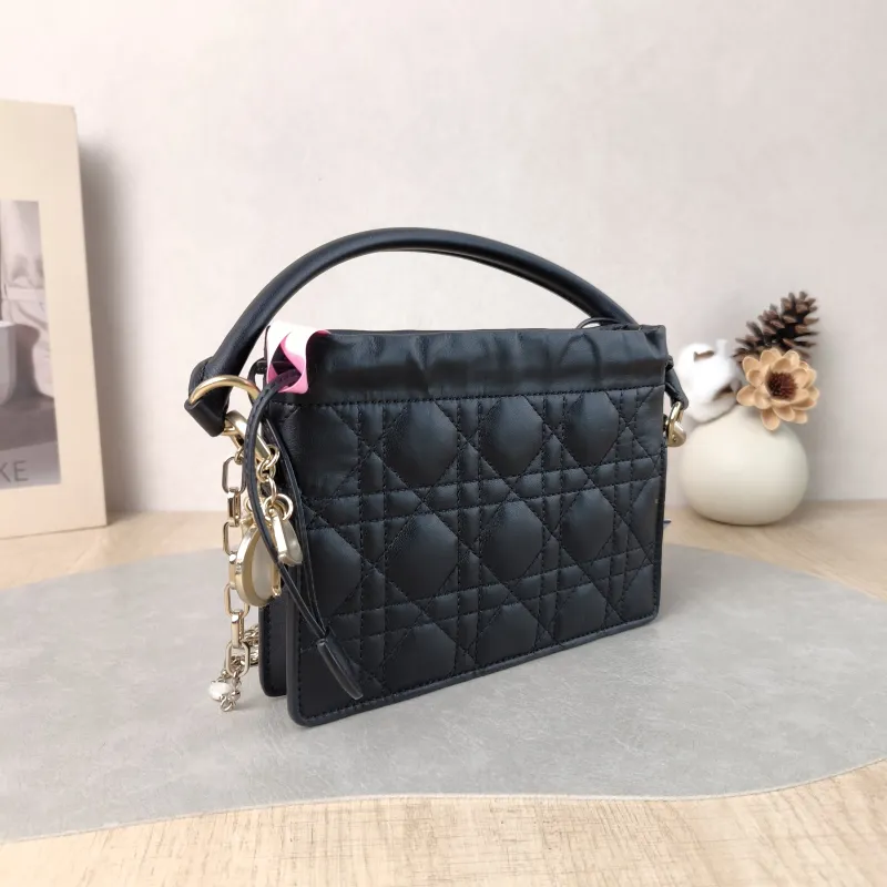 DIOR Crossbody Bag Lady Milly Chain Bag Black Lambskin Mini 19 × 5 × 13 cm — cover view 5 of 5