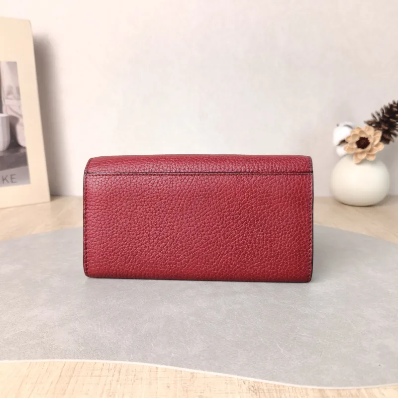 BURBERRY Wallet Wallet Red Calfskin One Size 19 × 2 × 11 cm — cover view 4 of 5