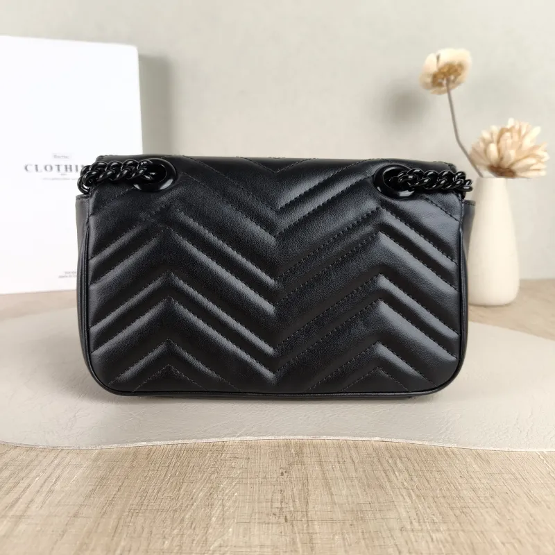 GUCCI Crossbody Bag GG Marmont Small Marmont 22 So Black Black Calfskin Small 22 × 6 × 13 cm — cover view 3 of 5