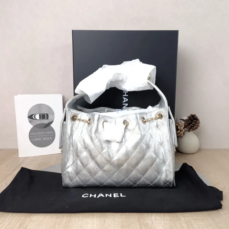 Chanel Shoulder Bag 25Bag Silver Grained Calfskin Small 26 × 14 × 30 cm — cover view 5 of 6