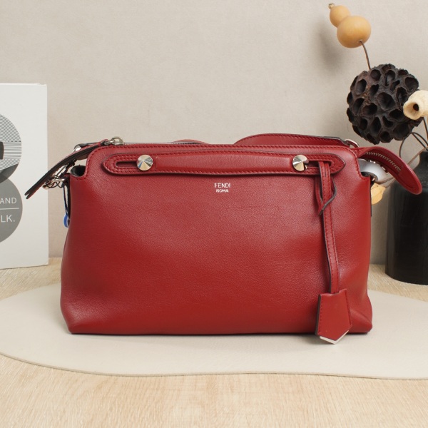 FENDI bytheway Medium Red Calfskin Calfskin · Shoulder Strap · 27 × 12 × 18 cm