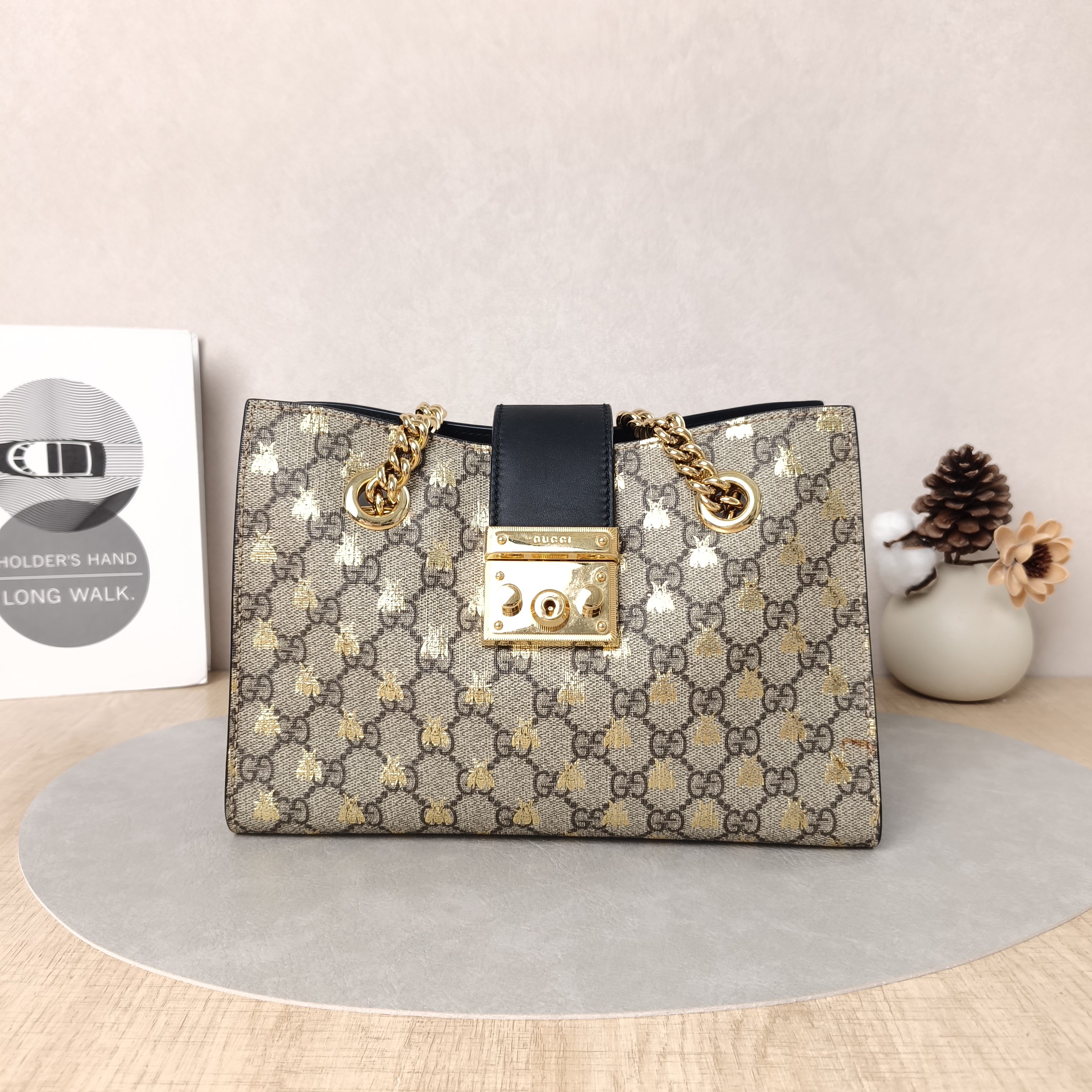 GUCCI Shoulder Bag Padlock Tote Monogram PVC Medium26 × 10 × 18 cm