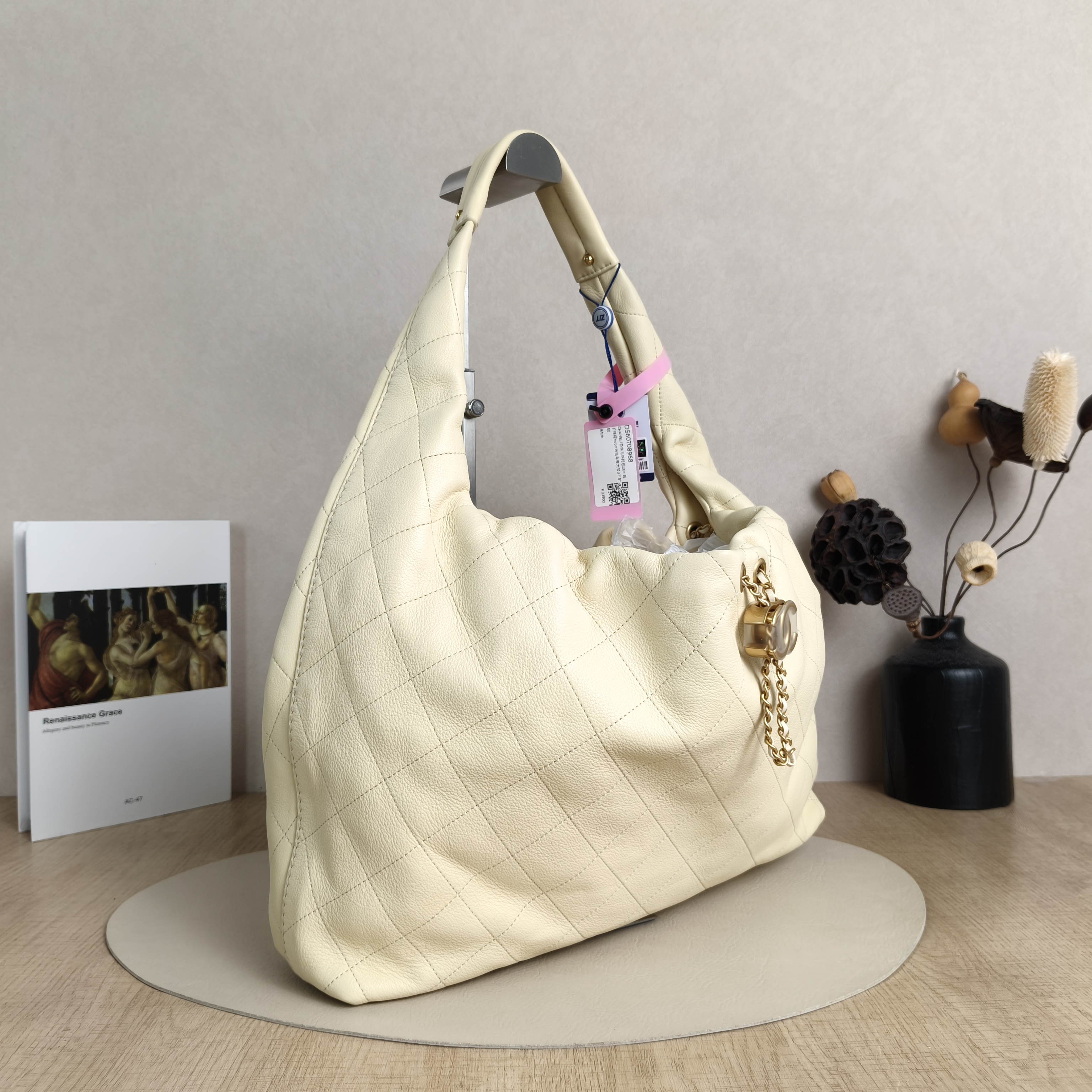 Chanel Crossbody Bag26c hobo Beige Calfskin Large37 × 8 × 30 cm — cover view 4 of 4