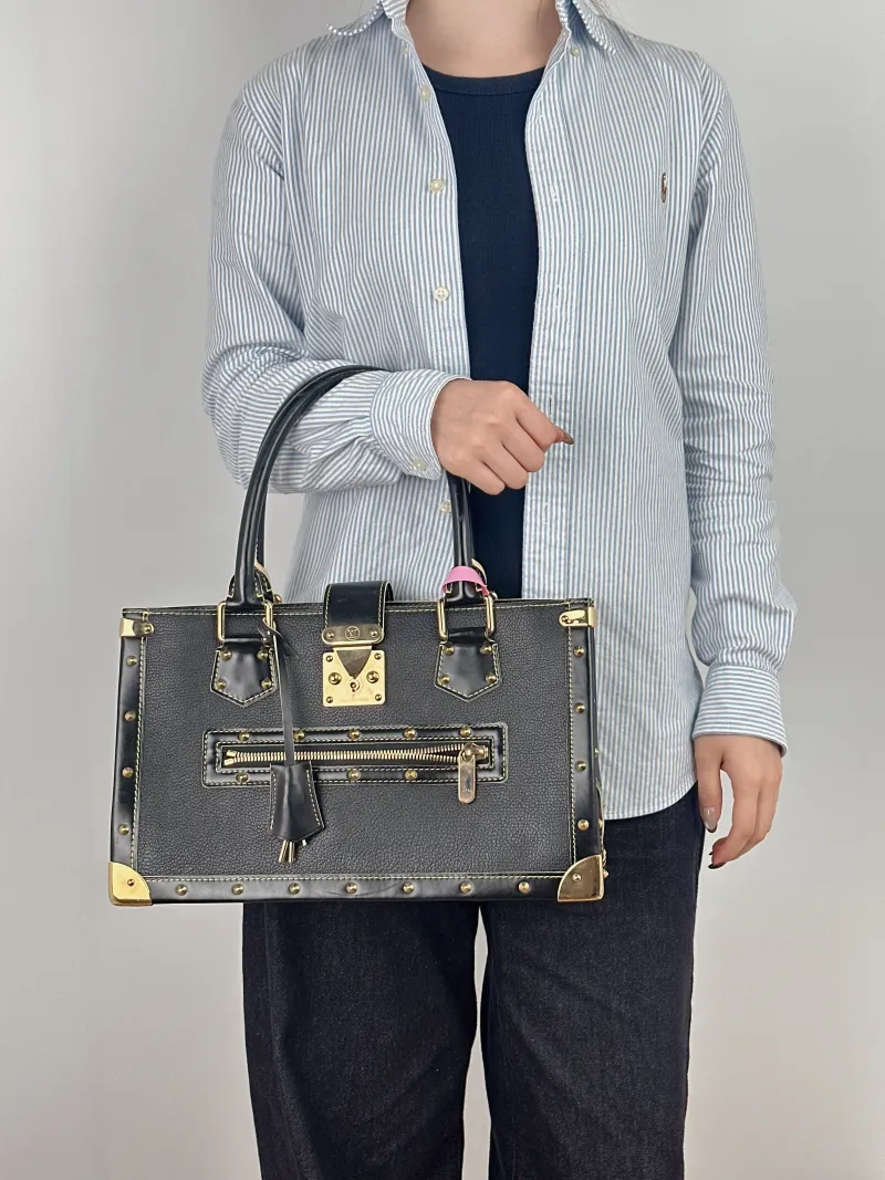 Louis Vuitton Top Handle Bag Suhali Vintage Black Lambskin One Size 36 × 12 × 22 cm — on-model view 2 of 2