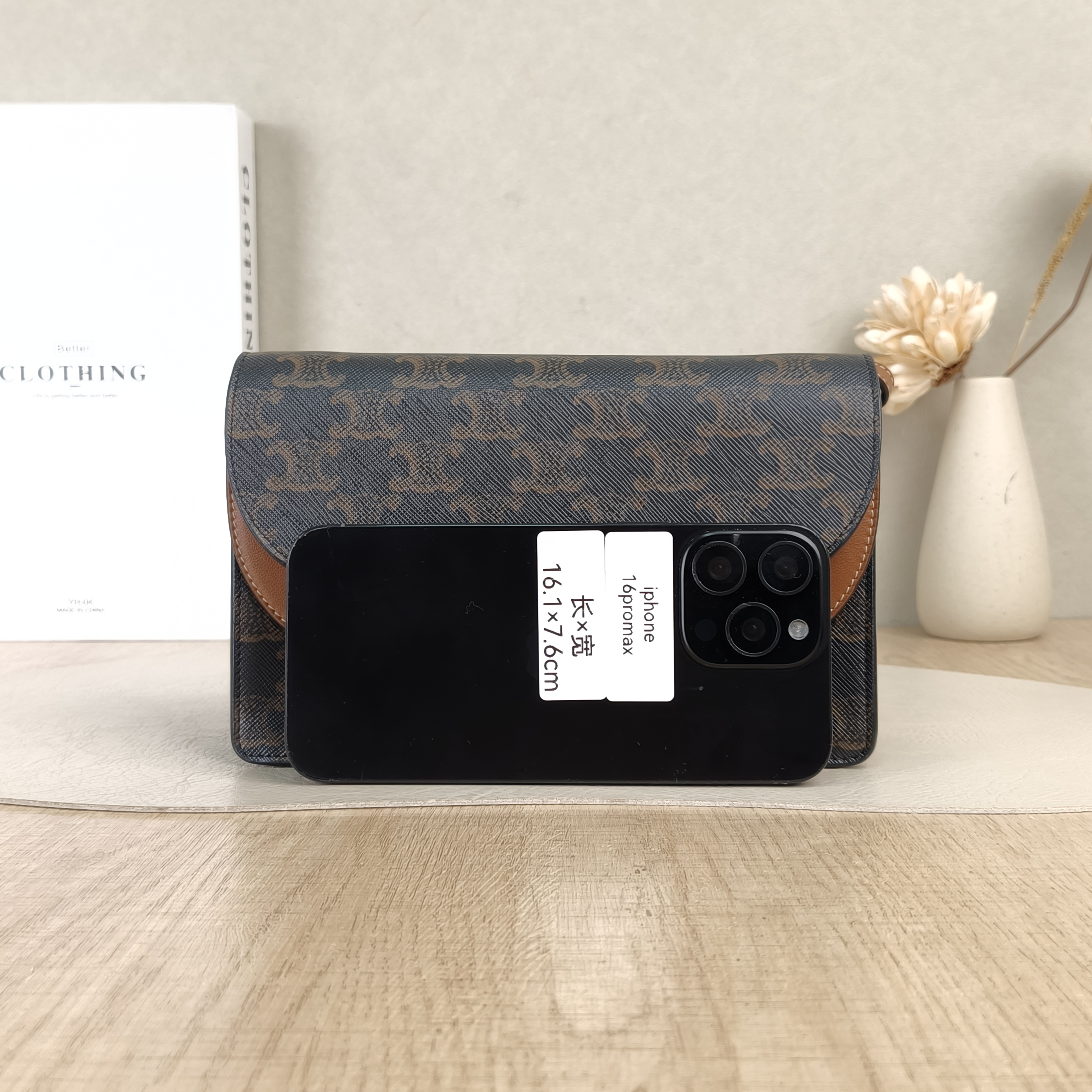 CELINE Crossbody Bag TRIOMPHE Clutchwoc Monogram PVC 20 × 6 × 12 cm — cover view 3 of 5