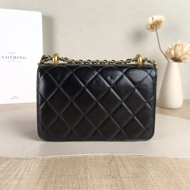 Chanel Crossbody Bag Black Calfskin Small 19 × 8 × 12 cm — cover view 5 of 5