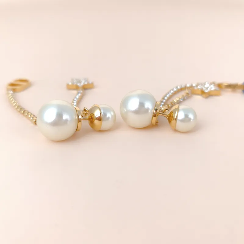 DIOR Earrings Pearl Earrings Gold One Size — cover view 3 of 7