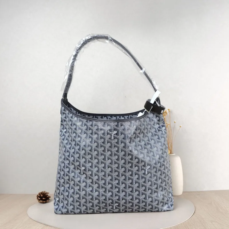 GOYARD Shoulder Bag Boheme Hobo​ Grey ine Canvas Small 43 × 14 × 27 cm